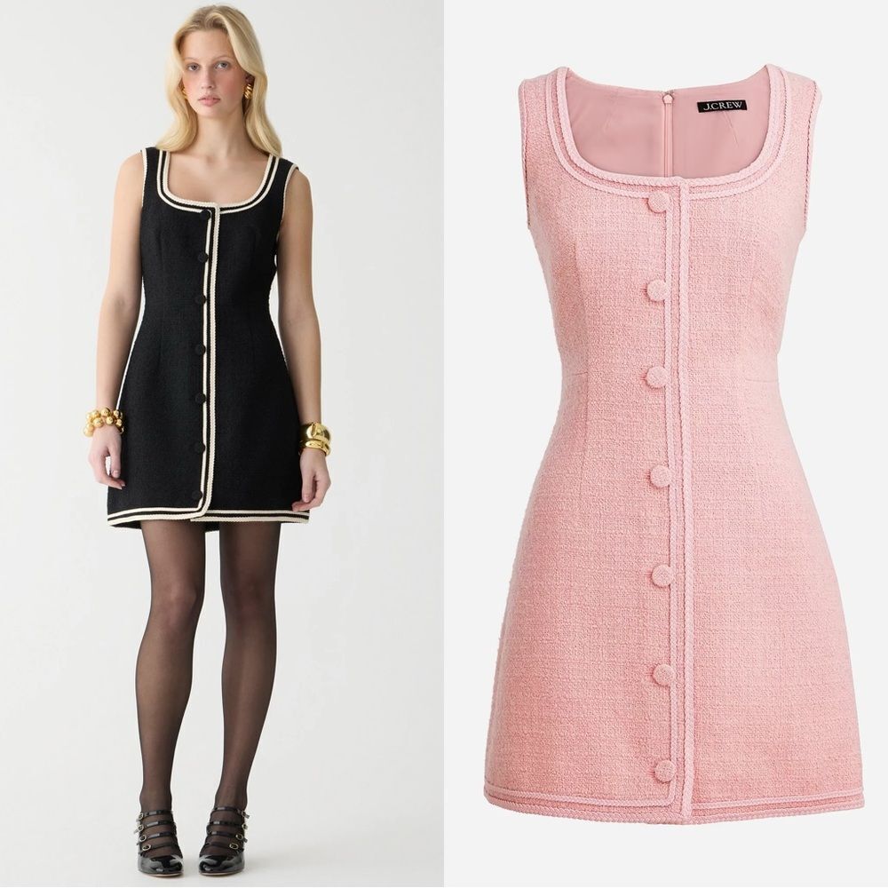 NWT J CREW Sophia sleeveless dress in PINK tweed